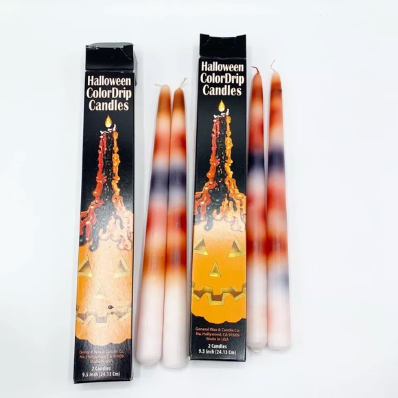 9.5" Colordrip Candles Original Box Vintage Drip Oddity Halloween 2 Boxes